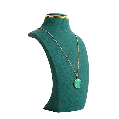 Green necklace display stands for selling, Velvet necklace storage organizer, Necklace mannequin jewelry bust holder for boutique store【Green-Small height 8.27 inch】 - color: Green, size: Small