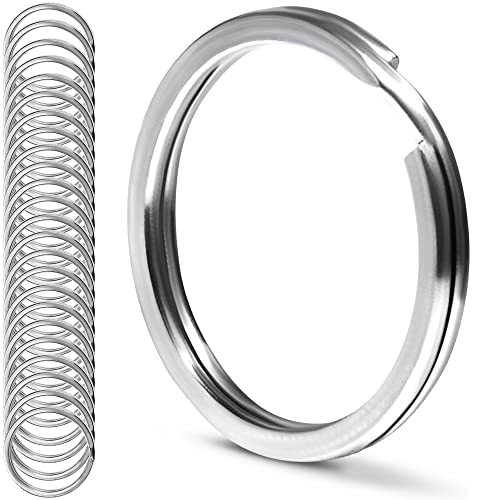 CREST Surgical and Marine Grade Stainless Steel Split Ring for Keychains SS316L Key Rings for Car Keys - color: 25-pack