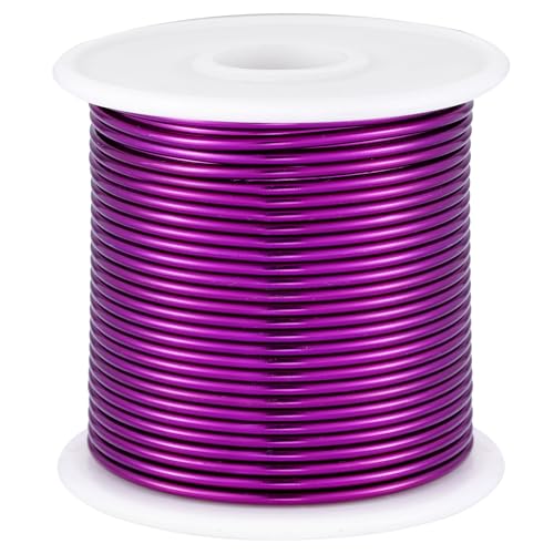 12 Gauge Purple Aluminum Craft Wire (105FT) - Anodized for Jewelry Making, Beading Floral, Plant Gardening, Sculpting & Modeling Craft Wire (Purple #11, 2mm) - color: Purple #11