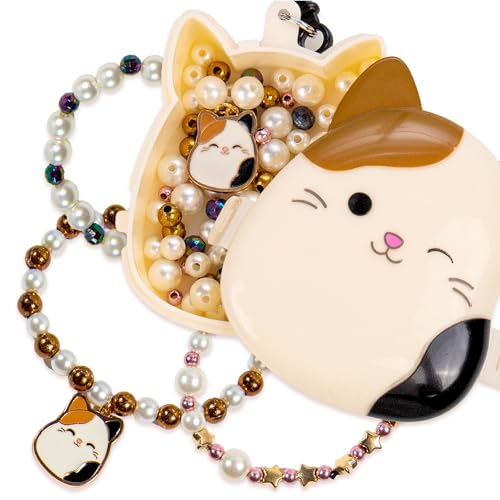 Original Squishmallows Cam the Cat Bracelet Kit, Makes 3 Accessories, Fun Beads and Charms, Bonus Keychain, Friendship Jewelry Making Set, Gifts for Girls, Craft Kits, Arts and Crafts for Kids - style: Cam the Cat