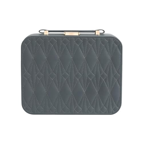 Travel Jewelry Case Large, Jewelry Box Large Jewelry Travel Organizer Jewelry Case with Handle, Best Gift for women Girls, Grey - color: A Modern Grey