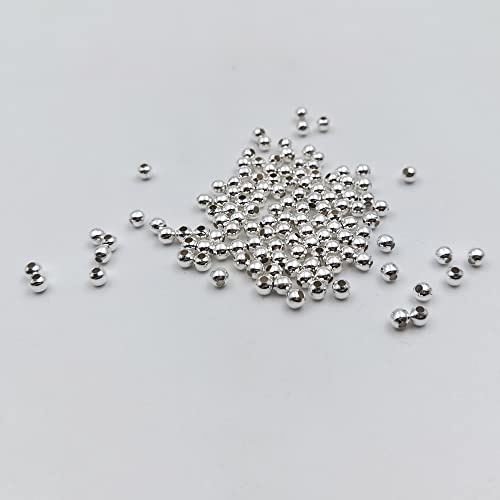 1000 Pieces 4mm Silver Iron Metal Spacer Bead Round Loose Beads - size: 4mm