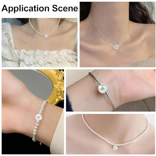 DanLingJewelry 70Pcs 12mm White Glass Pearl Beads Imitation Pearl Round Beads for DIY Craft Necklaces Bracelets Jewelry Making - color: 70pcs - Glass Pearl