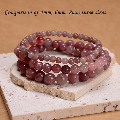 Natural Healing Gemstone Bracelet Handmade Yoga Stretch Elastic Bracelet Stress Relief Crystal Jewelry for Men and Women - color: Angel Quartz(Soothe the mood), size: 6mm