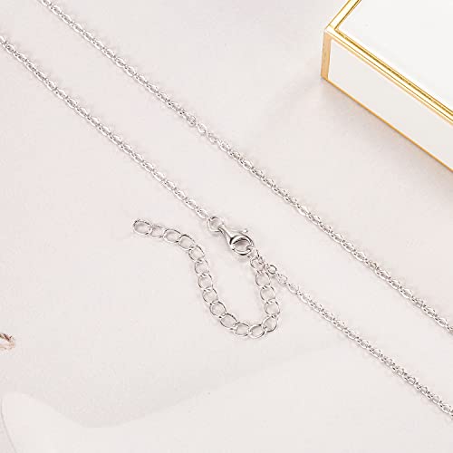 Dankadi Italian 925 Sterling Silver Necklace For Women 0.9mm Box Chain 1.3mm Rolo Chain O-Chain Lobster Claw Clasp - Pendant Chain - 16 "18" 20 "22" 24 "26" Jewelry Gift - color: O - Chain, size: 24 inches