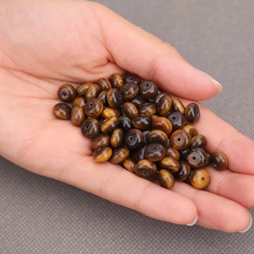 BONNY BOXX Natural 1 Strand 5 * 8mm Classic Tiger Eye Rondelle Beads, Natural Abacus Disk Stone Beads Loose Spacer Gemstone for DIY Bracelet Necklace Jewelry Making - color: Classic Tiger Eye, size: 5*8mm