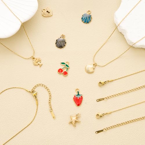 SMYHTGLIF 18 Inches Stainless Steel Necklace Chain for Jewelry Making 12 Pcs Gold DIY Craft Jewelry Necklace Chain Bulk with Adjustable Extender - color: Gold, size: 18 Inches