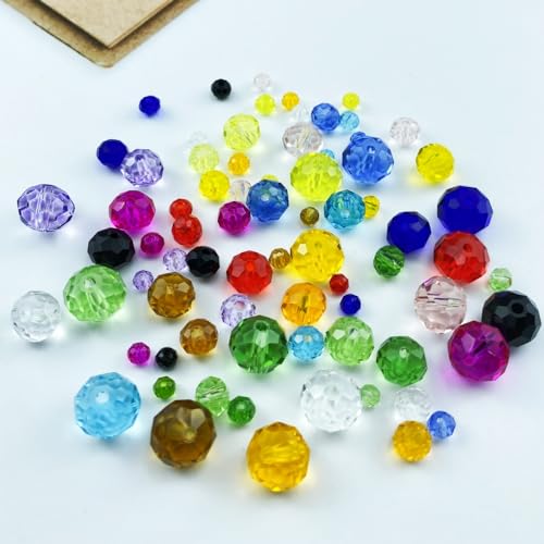 500pcs Crystal Glass Beads 3mm Faceted Rondelle Glass Spacer Beads with Hole for Bracelets Necklace Earring DIY Jewelry Making Craft(Crystal Clear) - color: Crystal Clear, size: 3mm
