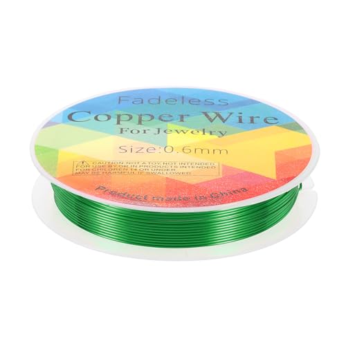HARFINGTON 13ft Jewelry Wire, 22 Gauge (0.6mm) Brass Craft Soft Metal Tarnish Resistant Copper Beading Wire for Jewelry Making Supplies Crafting, Green - color: Green, size: 22 Gauge x 13ft