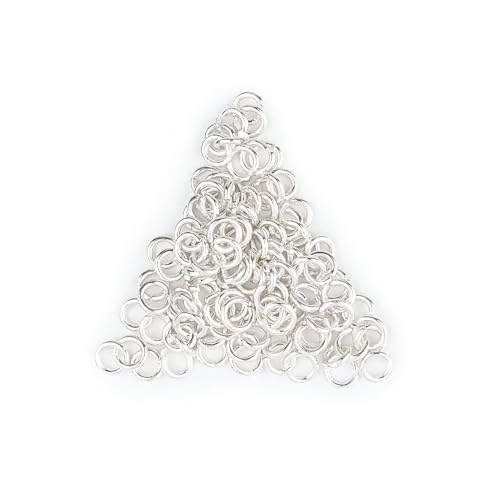 The Bead Chest Silver 4mm Round Open Jump Rings, Pack of 100 - color: Silver, size: 4mm