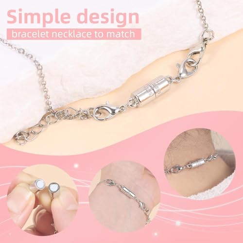 Magnetic Crystal Ball Jewelry Clasps Set, Gold and Silver Plated, Easy-to-Use Connectors with Lobster Closures for Necklaces (12pcs Golden Silvery) - color: 12pcs golden silvery