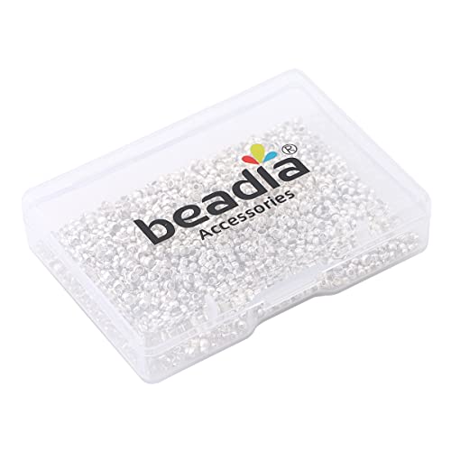 BEADIA Silver Plated Crimp Beads Non Tarnish 2.5mm 600pcs for Jewelry Making Findings - color: Crimp Beads Silver, size: 2.5mm