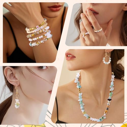 Wurosi 1927 PCS Jewelry Making Supplies Kit, Charm Bracelet Making Kit for Adults, Natural Stone Beads for Irregular Natural Stone, DIY Bracelet/Necklace/Earring/Rings - color: 1927 PCS Jewelry Making Supplies Kit