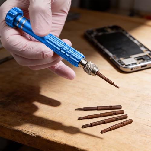 5-in-1 Multifunctional Small Screwdriver, Precision Set with 5 Micro Bits, Mini Repair Magnetic Screwdriver Kit for Eyeglass Sunglasses Electronics Cellphone Jewelry, Blue - color: Blues