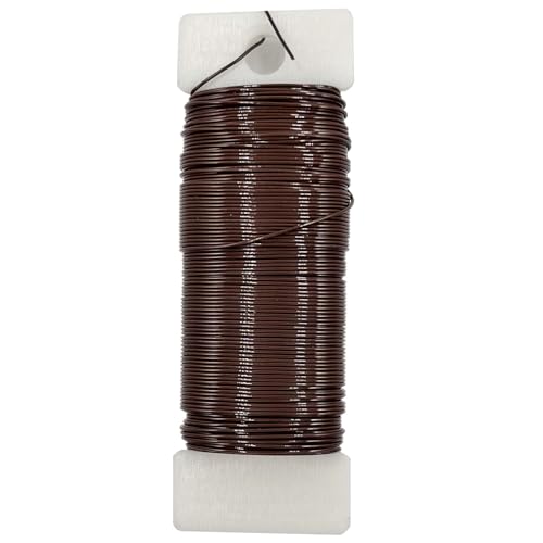 22 Gauge Coffee Metal Floral Wire, 38 Yards/35 Meters,for Christmas Wreaths,Tree Decoration,Flower Arrangement,Craft Wire,Flower Wire,Garden Wires,Flowers Bouquet Accessories,Jewelry Wires DIY - size: 22Gauge-Coffee-1P/38Yards