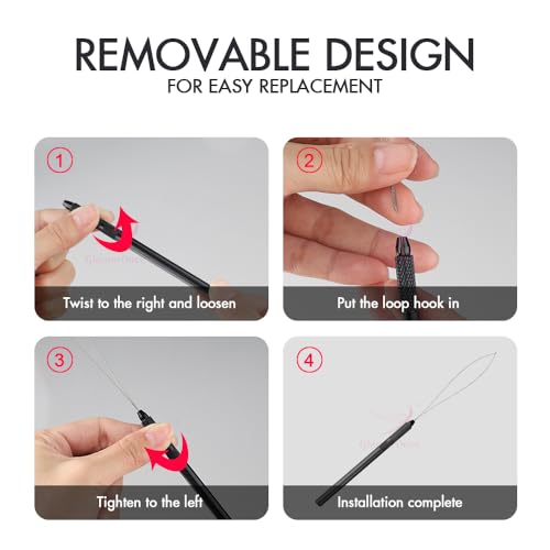 Hair Extension Pliers Kit Microlink Pliers for Extensions Hair Extension Beading Tool Hair Needle Pulling Hook Hair Styling Bead Closer and Remover Pliers - color: 1 Black