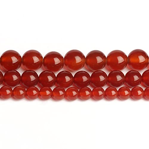 45pcs 8mm Red Agate Beads Natural Gemstone Beads Round Loose Beads for Jewelry Making - color: Red Agate, size: 8mm
