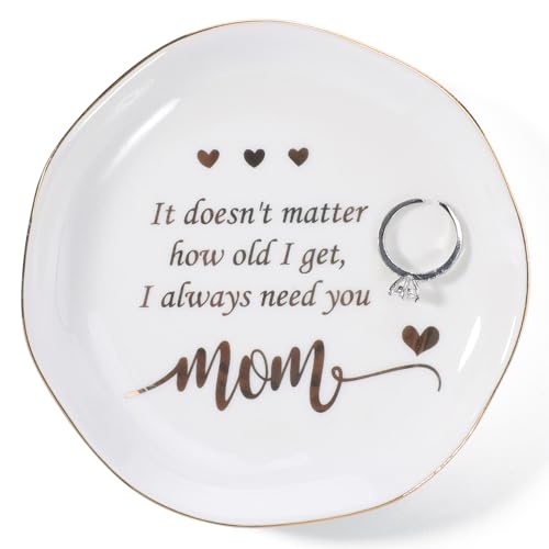 HOME SMILE Mom Ring Dish Jewery Tray-Christmas Mother Day Valentines Birthday Gifts for Mother-No Matter How Old I Get,I Always Need you-Stocking Stuffers for Mom Under 10 - style: Aunt