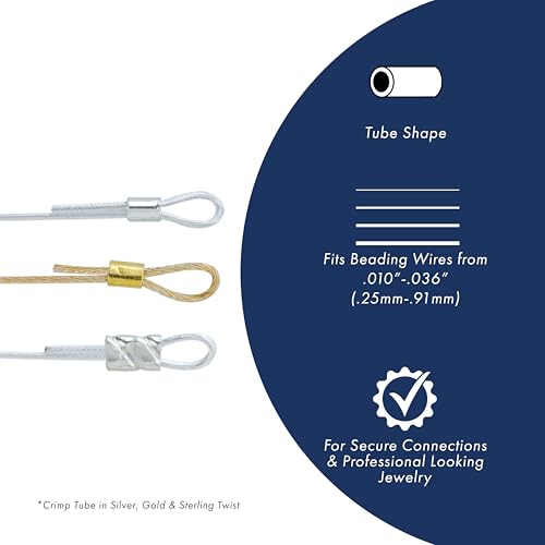 Beadalon Crimp Tubes, Size #2, Gold Color, 1.5 g, Approx. 46 pc - color: Gold, size: Size #2, 46 pc