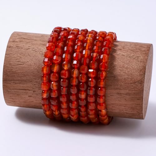 Natural Faceted Red Agate Cube Stone Beads 5-5.5mm 60pcs/str Loose Square Semi Gemstone Stone Beads for Making Bracelets Necklace Earrings - color: Red Agate