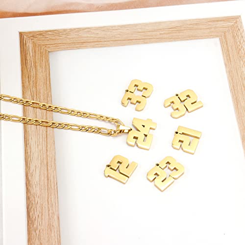 Personalized Jersey Number Necklaces for Mens,Athletes Stainless Steel Sport Number Pendant Chain for Mens Baseball/Basketball/Football Team Inspiration Jewelry with Gifts - color: Gold, style: 15 Gold