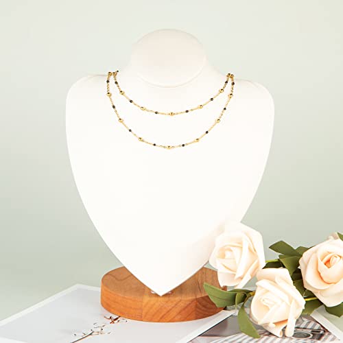 UMAOKANG 16.4 Feet Gold Chain for Jewelry Making Golden Black Ball Bead Link Chain Roll Necklace Anklet DIY Jewelry Supplies with Lobster Clasps and Jump Rings Bulk - color: Gold Black Bead