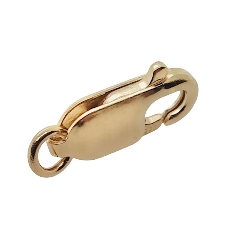 11.7MM 14K Solid Yellow Gold Oval Lobster Clasp with Ring 14.5MM Overall Length Made in Italy by CRAFT WIRE - size: 14.5MM