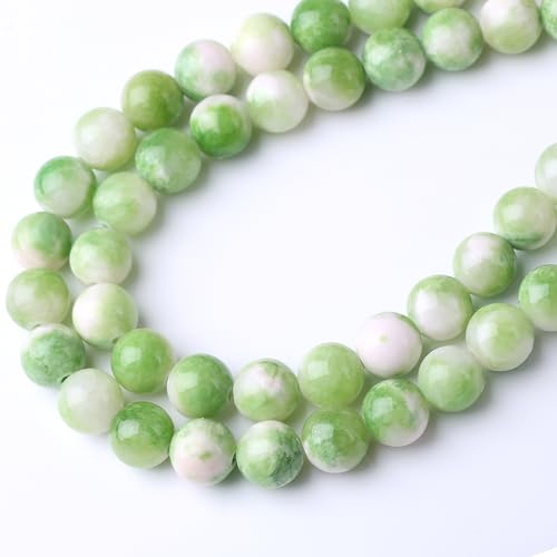 Green Persian Jade Stone Beads Gemstone Round Crystal Energy for Jewelry Making DIY Bracelet Necklace 1 Strand 15.5inch 31PCS 12MM - color: Green Persian jade, size: 12MM