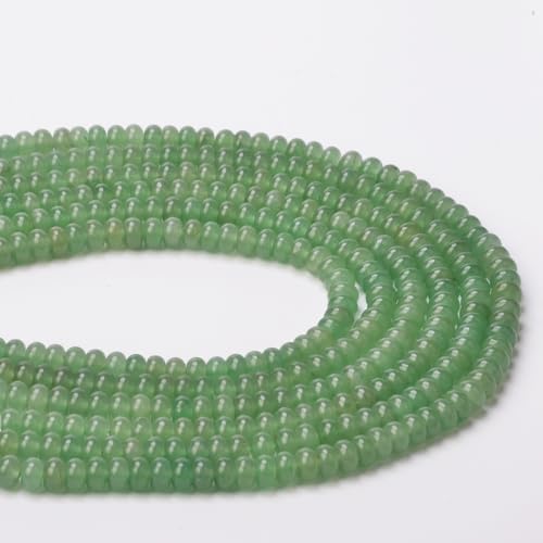 ICAI Beads 5x8mm Natural Rondelle Spacer Loose Beads for Jewelry Making DIY Crafts Design 1 Strand 15" APPR (Green Aventurine) - color: Green Aventurine, size: 5x8