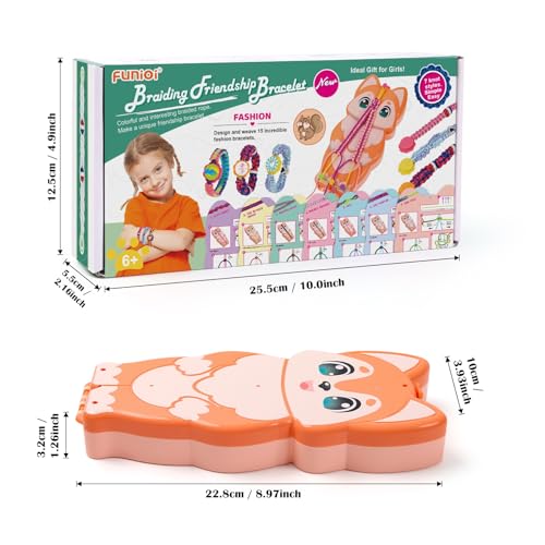 FUNiOi Bracelet Making Kit for Girls 8-10 12 Year Old - DIY Friendship Bracelets Crafts Toys for Kids Ages 6, 7+, Cool Birthday Gift Idea - Cute Squirrel Appearance Bracelet String Maker - size: Friendship Bracelet Kit