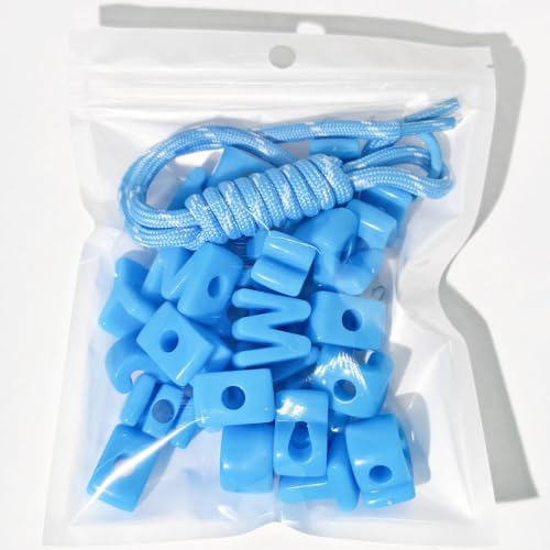 26PCS Large 6mm Hole Letter Beads, 20mm Acrylic Beads A to Z,for DIY Jewelry Making Kit Friendship Bracelet Key Chain and Bag Charm (26 A to Z Coffee) - color: 26 A to Z Sky Blue
