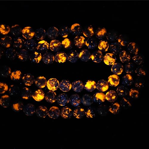 6mm Natural Flame Yooperlite Gemstone Beads Polished Round Smooth Stone Beads for Bracelets Jewelry Making 15inch Loose Beads - color: Flame Yooperlite Stone, size: 6mm