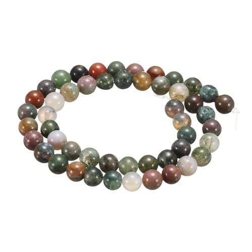 HARFINGTON 50pcs Natural Stone Beads 6mm Agate Green Round Gemstone Stone Loose Beading Real Genuine Smooth Balls Bead for Jewelry Making Bracelets Necklace Earrings DIY - color: Agate Green, size: 6mm