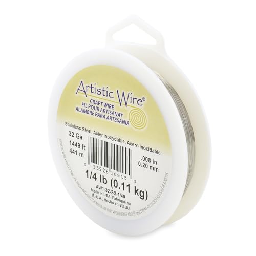 Artistic Wire, 32 Gauge Stainless Steel Craft Wire, 1449 FT - size: 32 Gauge, style: Bulk