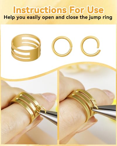 Fiveizero 2400pcs Jump Rings Kit for Jewelry Making with Gold/Silver Jump Rings,Lobster Clasps & Tools-Pliers,Tweezer,Opener for Necklace,Earrings,Charms Repair and DIY Craft Supplies ﻿