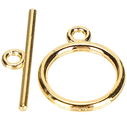 100 Pack Jewelry Clasp, Gold Bracelet Clasps Sets Alloy Toggle Jewelry Clasp Sets DIY Crafts Making Supplies Easy to Operate Toggle Connectors for Bracelet Jewelry Making