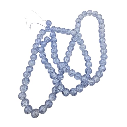 DandS ltd Crackle Lampwork Glass Beads for Jewelry Making, Blue Quartz, Vibrant DIY Bracelets, Necklaces, Beading Supplies & Craft Kits for Handmade Jewelry, 80pcs 0.39 inch (10mm), #J272-10 - color: Blue Quartz