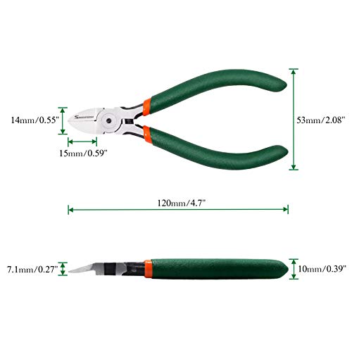 SPEEDWOX Wire Flush Cutters 6 Inch Precision Side Cutter Wire Cutter Pliers with Spring Functional Precision Tools for Cutting Electronics Wires Handmade and Any Clean Cut Needs - size: 6"