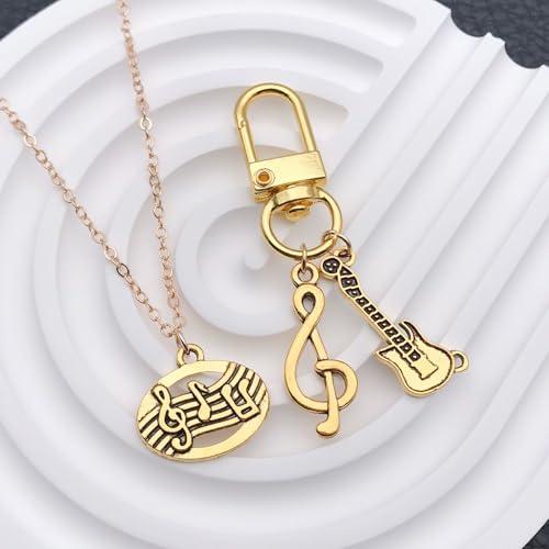 WOCRAFT 60pcs Antique Gold Music Bracelet Charms for Jewelry Making Sets DIY Necklace Bracelet Keychain Crafting Charms Kit Craft Supplies (SN894) - color: Antique Gold, size: Music Charms