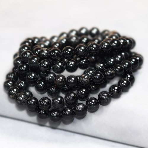8mm Natural Gemstone Stretch Bracelet, Handmade Unisex Crystal Bracelets for Meditation, Yoga, Spiritual Healing & Positive Energy - color: Black Tourmaline