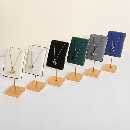 Black velvet necklace stand, gold necklace hanger, small metal jewelry stand for earrings and necklaces【Black】 - color: Black