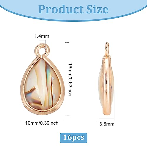 BENECREAT Abalone Shell Charms, Paua Shell Pendant Shell Charms for Jewelry Making - color: colorful