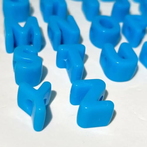 26PCS Large 6mm Hole Letter Beads, 20mm Acrylic Beads A to Z,for DIY Jewelry Making Kit Friendship Bracelet Key Chain and Bag Charm (26 A to Z Coffee) - color: 26 A to Z Sky Blue