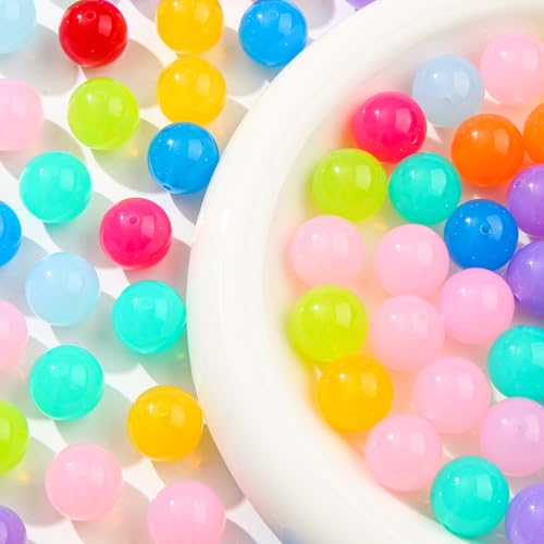 20mm Color Acrylic Beads 180pcs Chunk Bubblegum Bead Color Pen Ball Beads for Pen Bag Jewelry Making Necklace Bracelets(guodong) - color: blue&green&pink