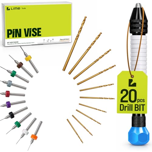 Micro Drill Bits Set with Pin Vise | Small Hand Drill - Pin Vise Hand Drill Manual, PCB Mini Bits for Resin Beads Polymer Clay | DYI Jewelry Making, set - style: Professional