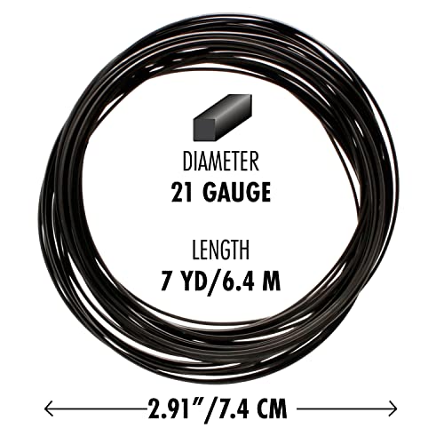 The Beadsmith Square Craft Wire - Medium Temper Beading Wire, Black Color, 21 Gauge, 7 Yards - color: Black, size: 21 Gauge, 7 Yard Coil