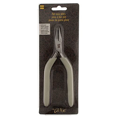 The Beadsmith Flat Nose Plier, 6.25 inches (159mm), Polished Steel Head with Comfort Grip Handle & Double-leaf Spring - style: Flat Nose