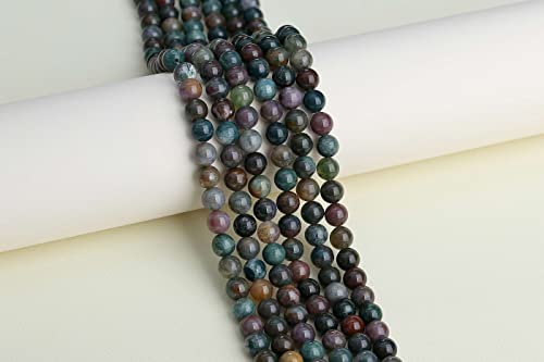 LAIDANLA Indian Agate 8mm Natural Stone Beads Round Loose Gemstone Stone Beads for DIY Bracelet Necklace Earrings Jewelry Making Polishing Genuine Real Beading Crystal 96PCS 2 Strand 32" - color: B-Indian Agate, size: 8mm