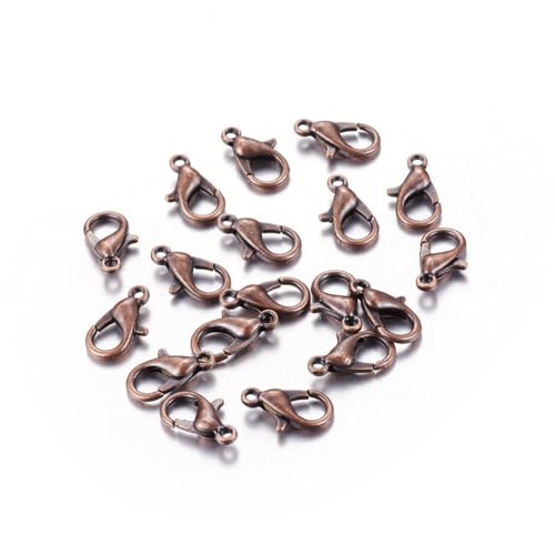 HDSupplies 100 Pieces - Lobster Clasps - Red Copper Tone - 14x8mm / 1.8mm Hole - color: Red Copper, size: 14x8mm