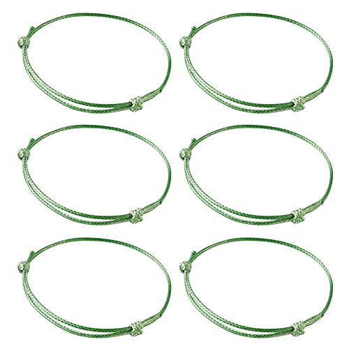 Cheriswelry 50pcs Adjustable Bracelet Making Korean Waxed Polyester Cord Bracelet Friendship Bracelet String Inner Diameter 40~70mm Light Green for Women Men Jewelry Making Supplies - color: Light Green